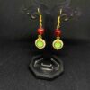 Meenakari green beads earrings